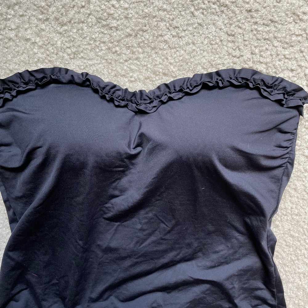 Kenneth Cole Reaction tankini ruffle top with detachable straps